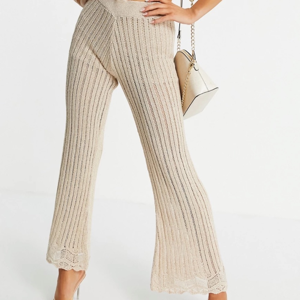 River Island crochet wide leg pants